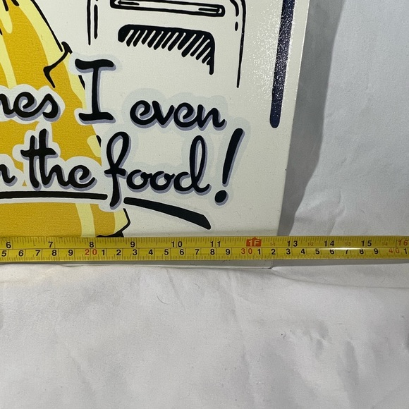 "I Love Cooking With Wine" Vintage-Style Tin Sign - Picture 3 of 5